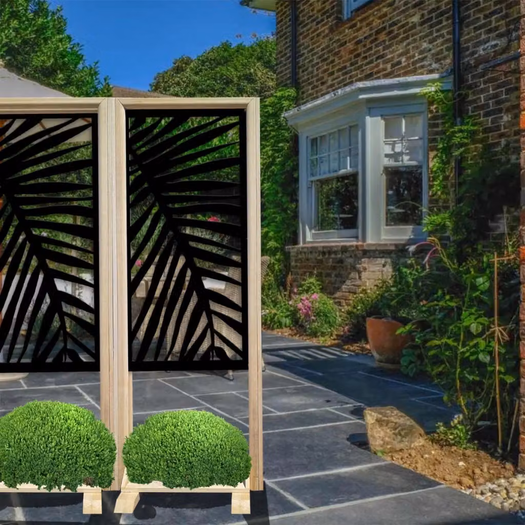 Signorbit PALMA Separè Paravento modulabile in Legno e PVC Nero L: 70 cm, H: 190 cm – 2