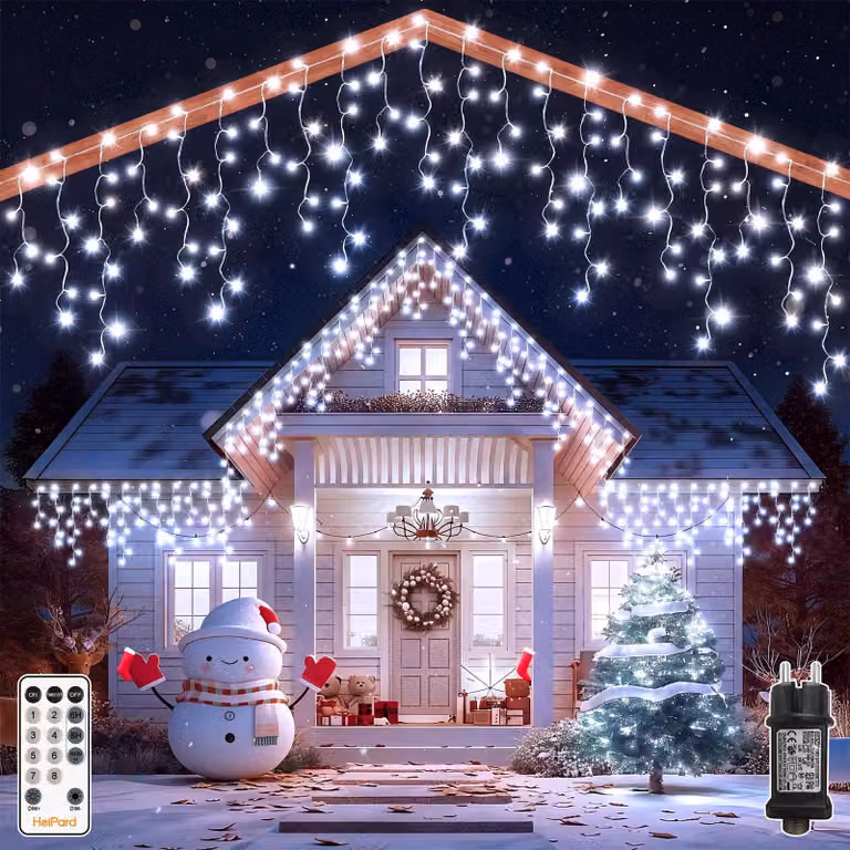 Illuminazione a LED per tende, lunghezza 3,38 metri, 108 LED colorati, ideale per Natale