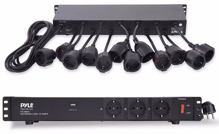 Ciabatta multipresa con 16 prese, porta USB, protezione da sovratensione e cavo da 4,5 metri