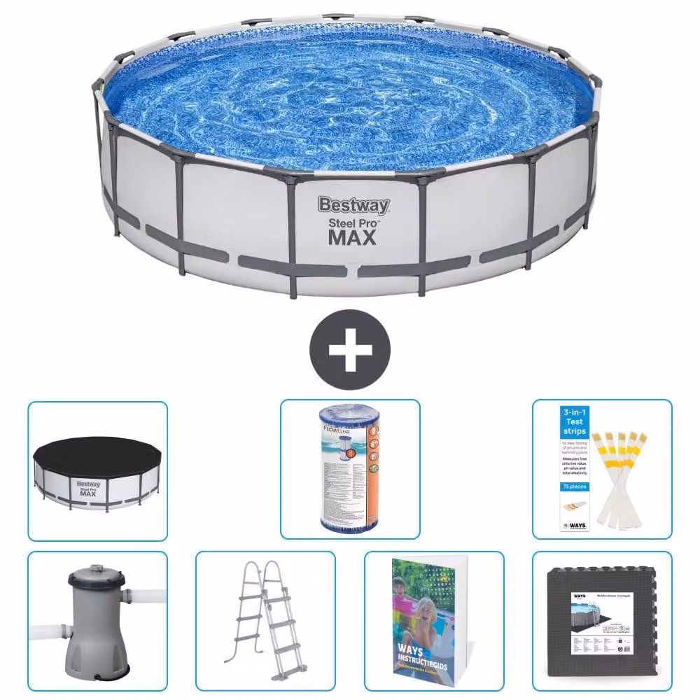 Bestway Steel Pro MAX, piscina in acciaio, forma rotonda - 457x122 cm - 6 pezzi, modello S563