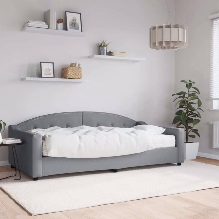 Maison Exclusive - Divano letto con materasso grigio chiaro 100x200 cm in tessuto