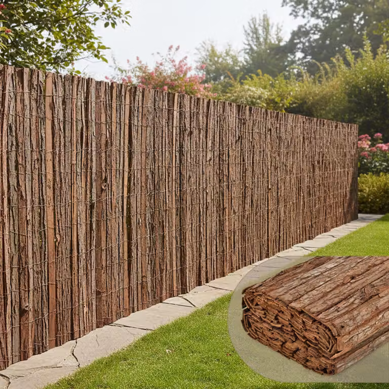 Stuoia in corteccia di corteccia d'albero "Zamora" per schermare la privacy 150 x 500 cm