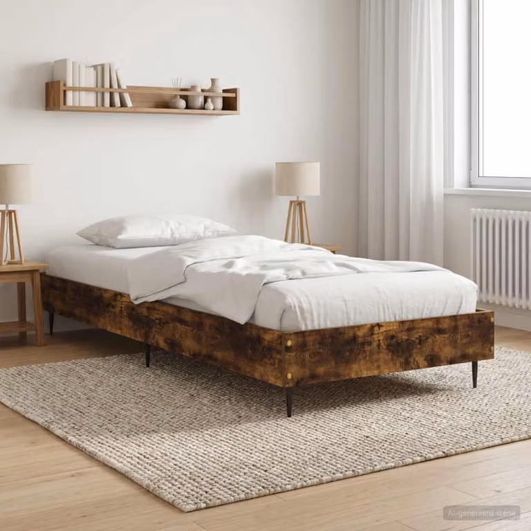Struttura del letto moderna vidaXL in legno Rovere Fumo L: 80 cm, P: 200 cm, H: 83 cm