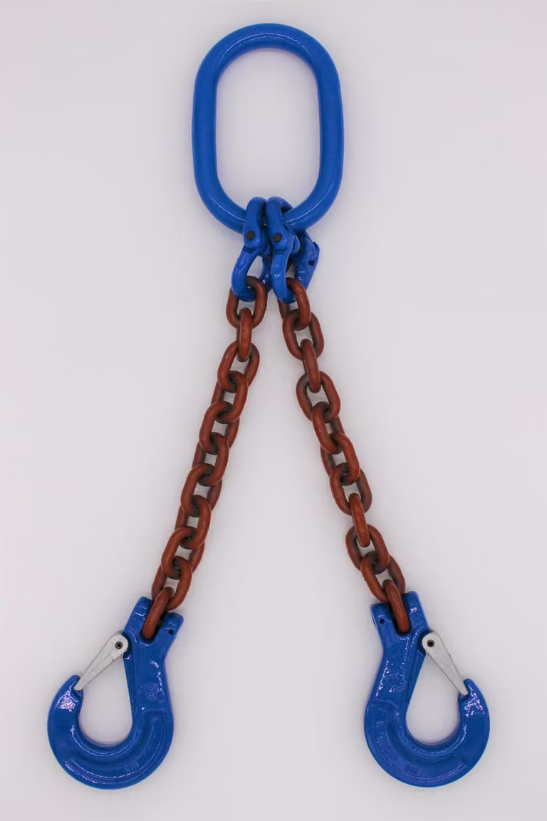 Catena per imbracatura grado 10 a 2 fili 3,0 m 6 mm senza accorciamento rosso-marrone