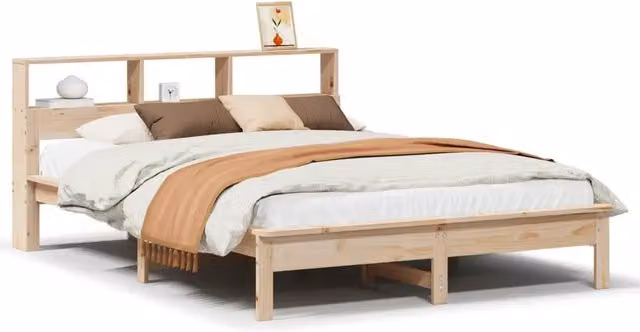 Letto matrimoniale | Letto per adulti | Letto senza Materasso 140x190 cm in Legno Massello di Pino