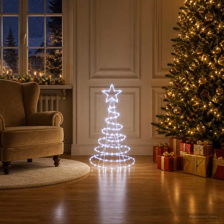 vidaXL Sagoma albero di Natale LED LOVIISA 100 LED Bianco freddo