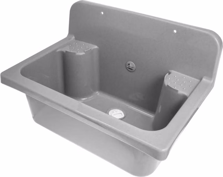 Lavello per officina Lavandino in plastica con accessori; grigio