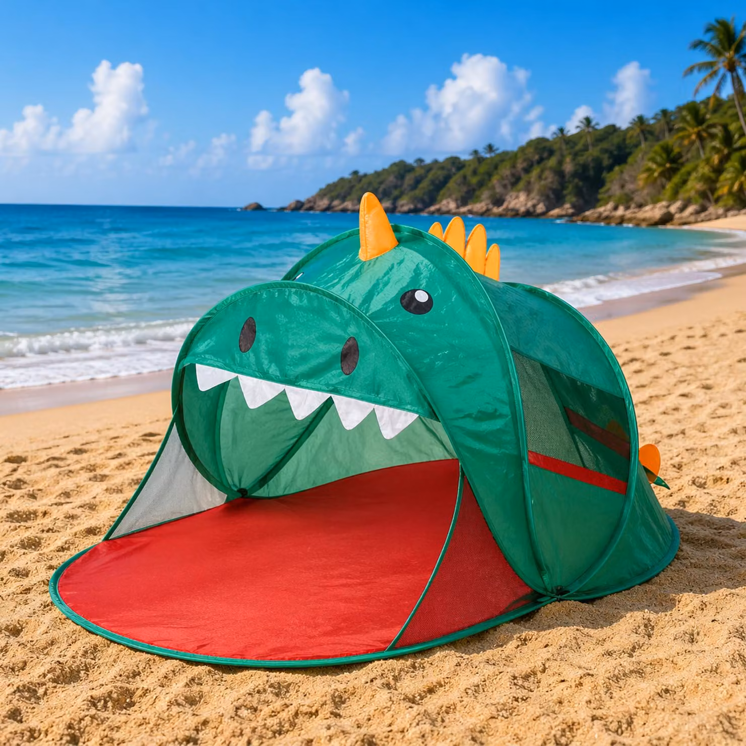 PopUP Tenda da spiaggia a conchiglia VERDE L180xL95xA75 cm UPV50+