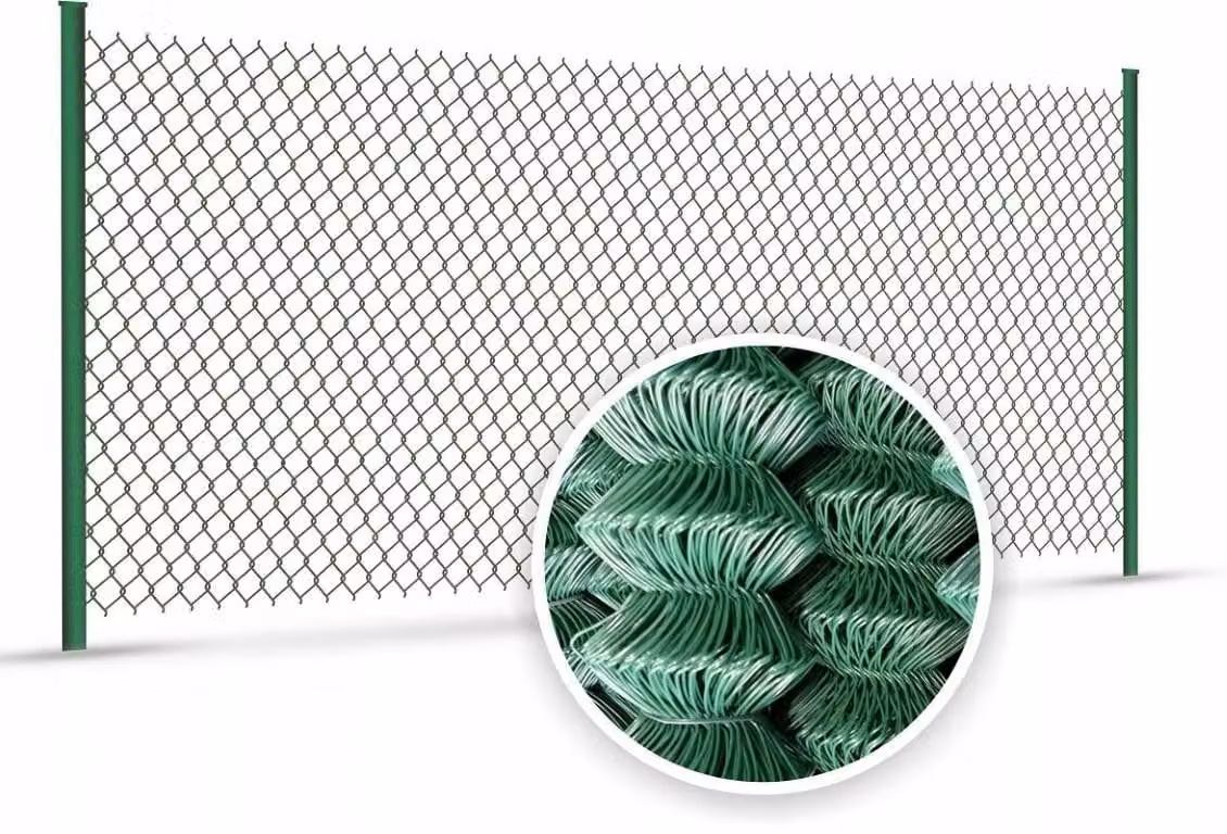 Rete metallica verde 150 cm x 10 m, rivestita in PVC, zincata, 60x60 mm, 1,7/2,7 mm
