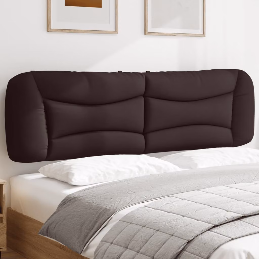 vidaXL Cuscino Testiera Hvar Marrone Scuro in Tessuto, Larghezza: 180 cm
