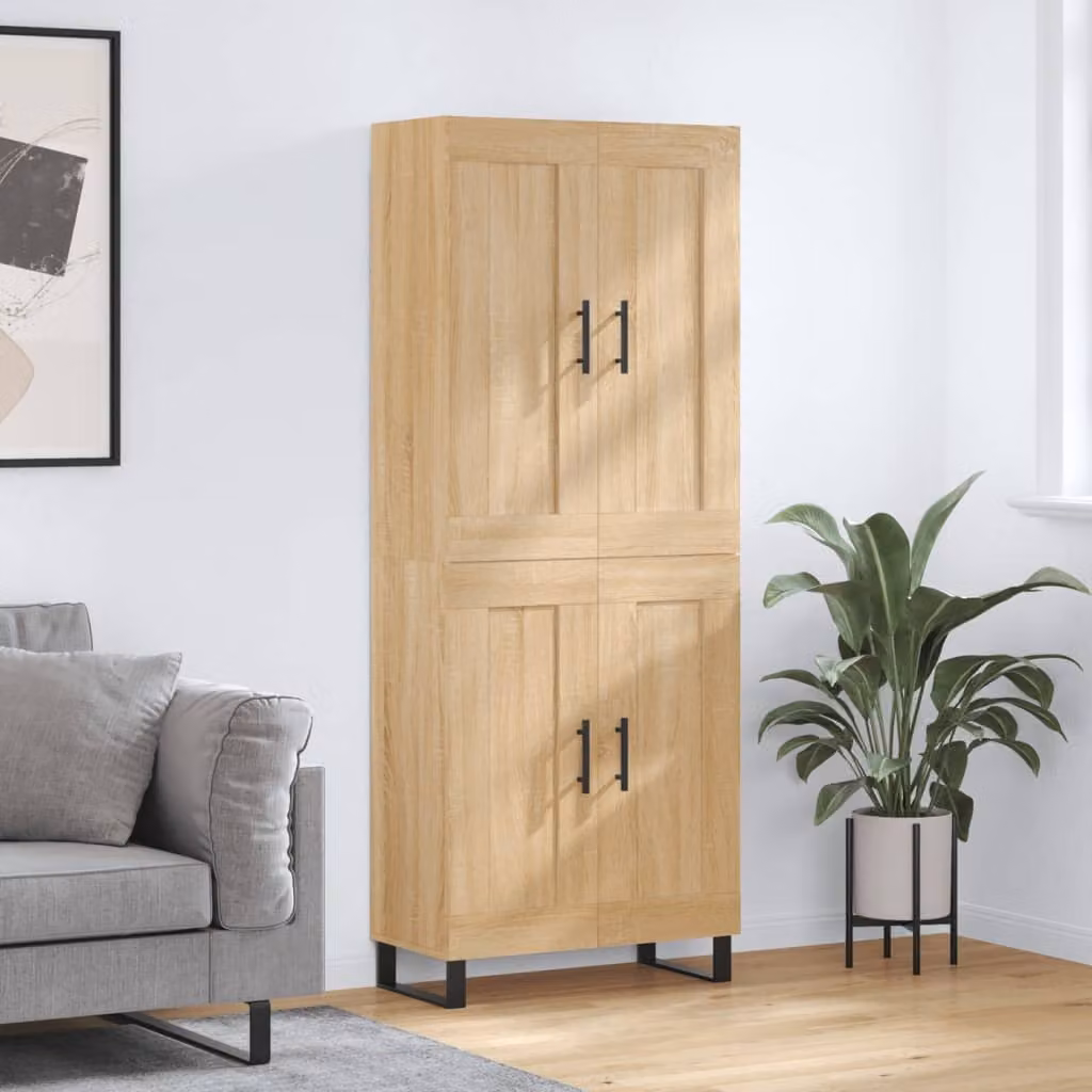 Credenza moderna vidaXL in legno Rovere Sonoma marrone L: 69,5 cm, P: 34 cm, H: 180 cm