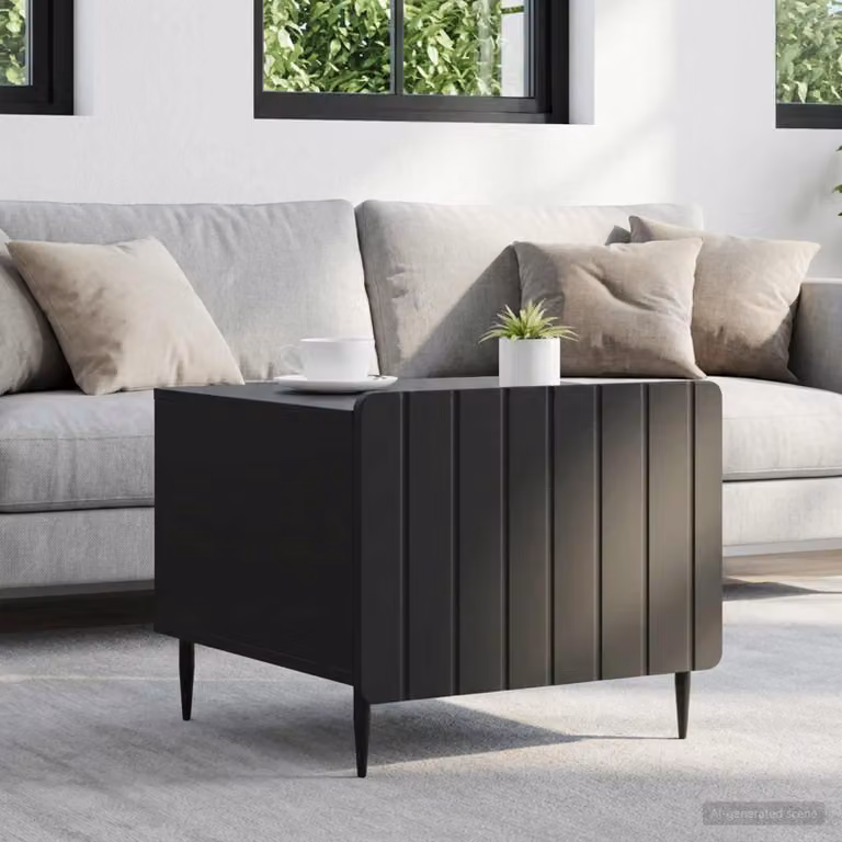 Maison Exclusive - Tavolino con cassetti Nero 49 x 50 x 42 cm in materiale derivato dal legno