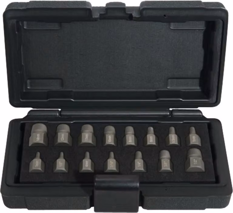 KS TOOLS Set di estrattori a spirale per viti e bulloni 15 pz - 150.1385