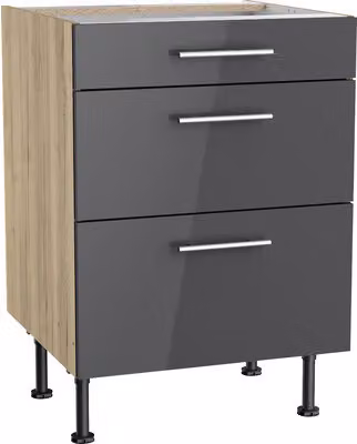 Cassettiera Optifit Jonte984 LxPxH 60 x 58,4 x 87 cm antracite lucido smontato KFJO U636-8E+