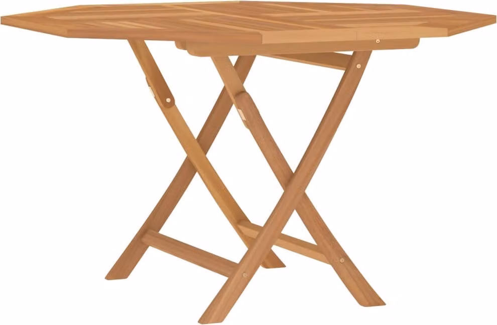 Tavolo da Giardino Pieghevole Grigio 110x110x75cm Massello Teak