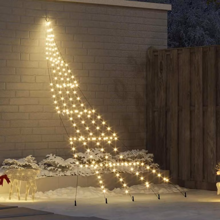Maison Exclusive - Albero di Natale LED con picchetti da terra Bianco caldo 306 cm Metallo