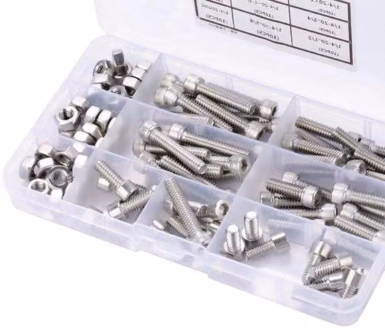 Set di cacciaviti professionale composto da 90 pezzi, con viti a testa esagonale e in pollici, filettatura 1/4-20, punte di diverse misure
