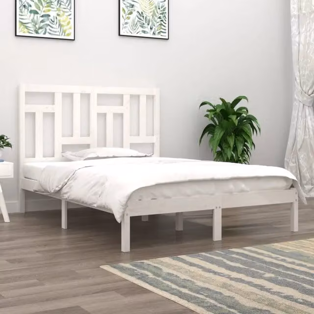 Giroletto vidaXL in legno massello di pino bianco con doghe piatte L/P/H: 205.5 x 140 x 145.5 cm