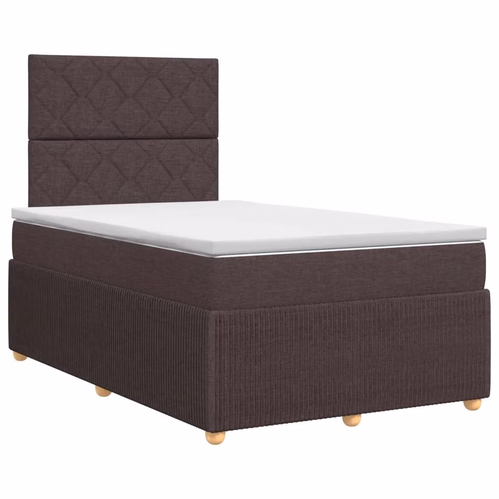 Letto box spring con materasso a molle insacchettate vidaXL Marrone e Bianco L: 120 cm, P: 190 cm – 2