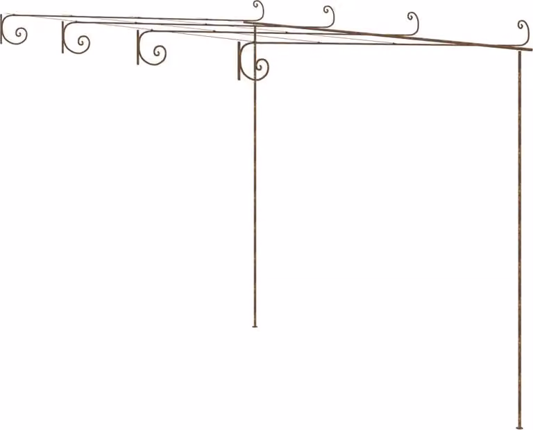 Pergolato da Giardino Marrone Anticato 4x3x2,5 m in Ferro