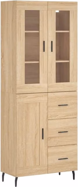 Credenza | Madia | Buffet da pranzo | Armadio da pranzo Rovere Sonoma 69,5x34x180 cm in Legno Multistrato