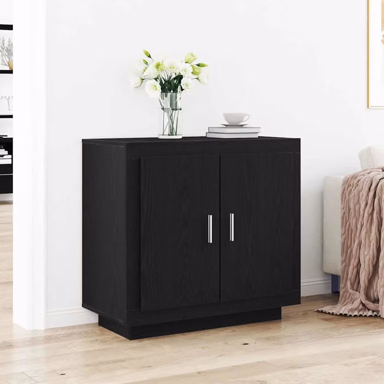 Credenza vidaXL in legno ingegnerizzato MDF colore nero, L 80 cm x P 40 cm x H 75 cm