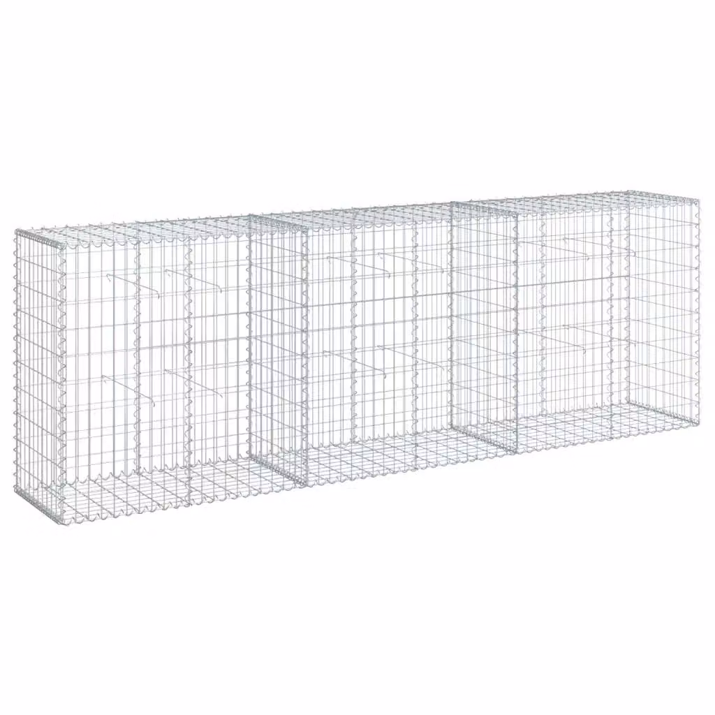 vidaXL Cesto Gabbione con Copertura in Ferro Zincato Grigio L: 300 cm, P: 50 cm, H: 100 cm – 2