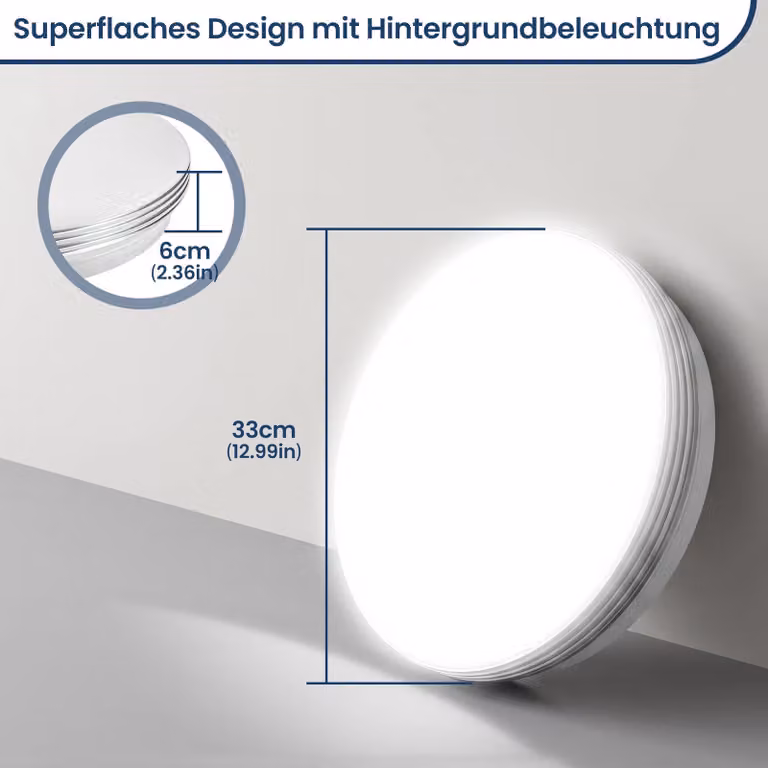 Pannello LED rotondo per soffitto - 24 W - Set da 2 - Luce bianca fredda - Bordo argentato - Montaggio a soffitto - Non dimmerabile