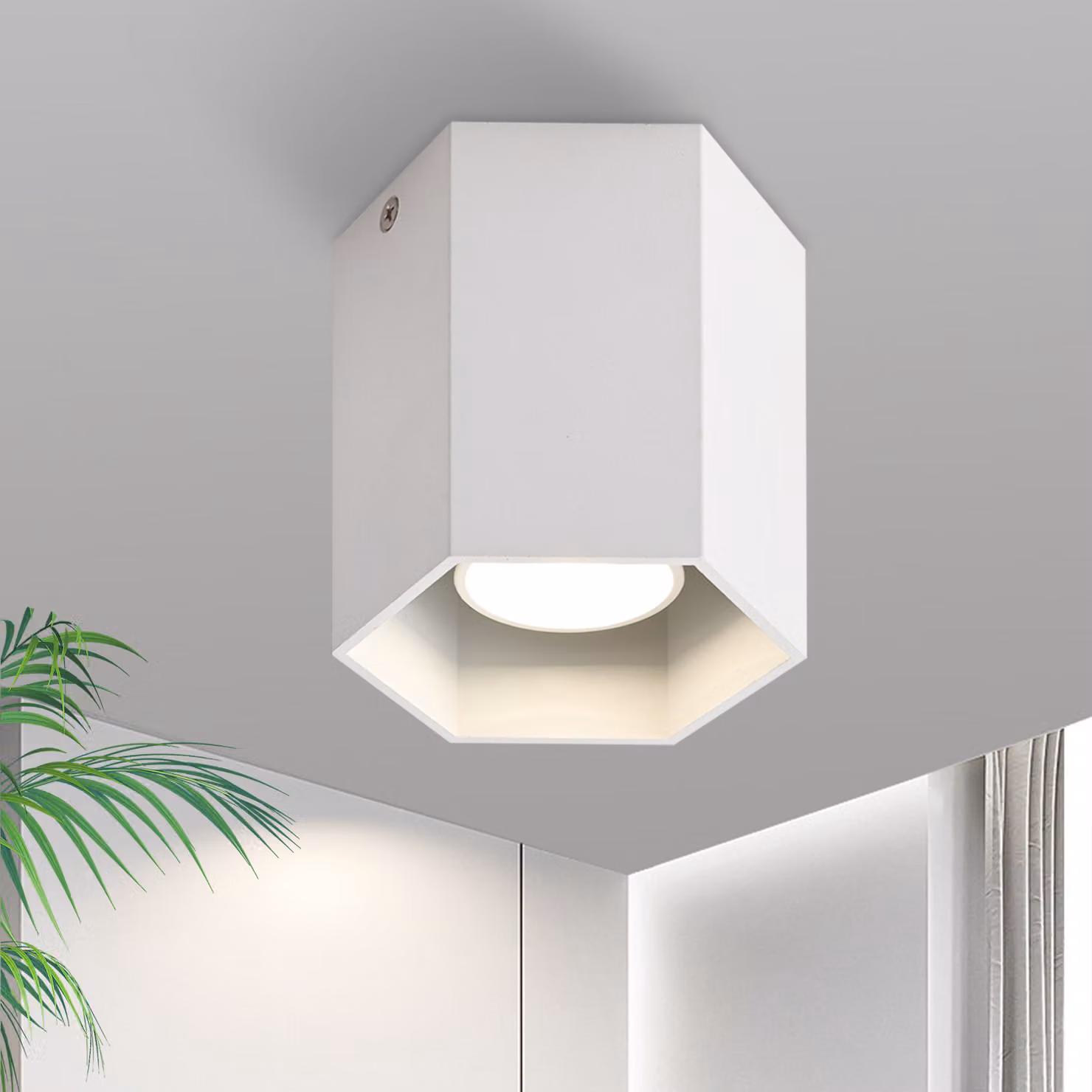 ZMH plafoniera bianca 1 fiamma GU10 spot da soffitto LED faretto da soffitto faretto da superficie faretto moderno rotondo faretto da superficie per cucina soggiorno sala da pranzo