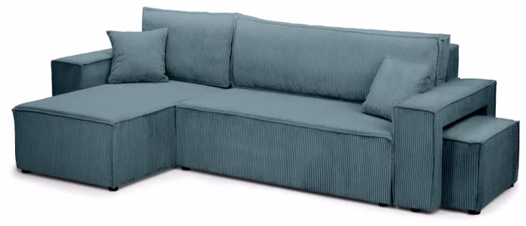 Divano a tre posti con funzione letto, modello Klara, colore grigio scuro