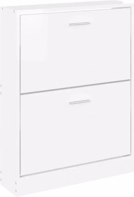 Scarpiera mobile contenitore per scarpe mobile per ingresso/corridoio/soggiorno finitura lucida 59 x 17 x 81 cm legno ingegnerizzato bianco 02_0021308