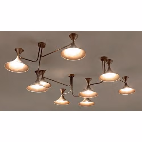 Plafoniera in ottone laccato Vintage