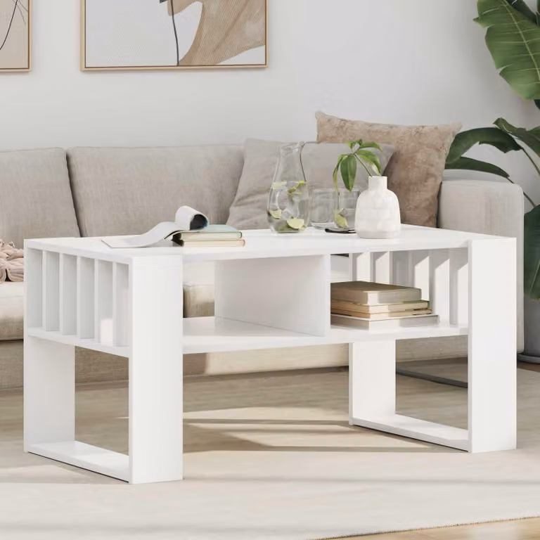 Maison Exclusive - Tavolino bianco 92 x 49,5 x 45 cm Materiale ligneo