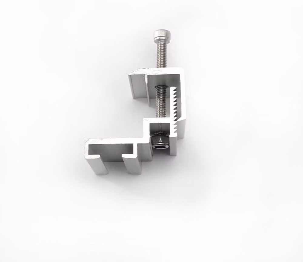 Morsetto di fissaggio argentato per micro-inverter, da 28 a 50 mm