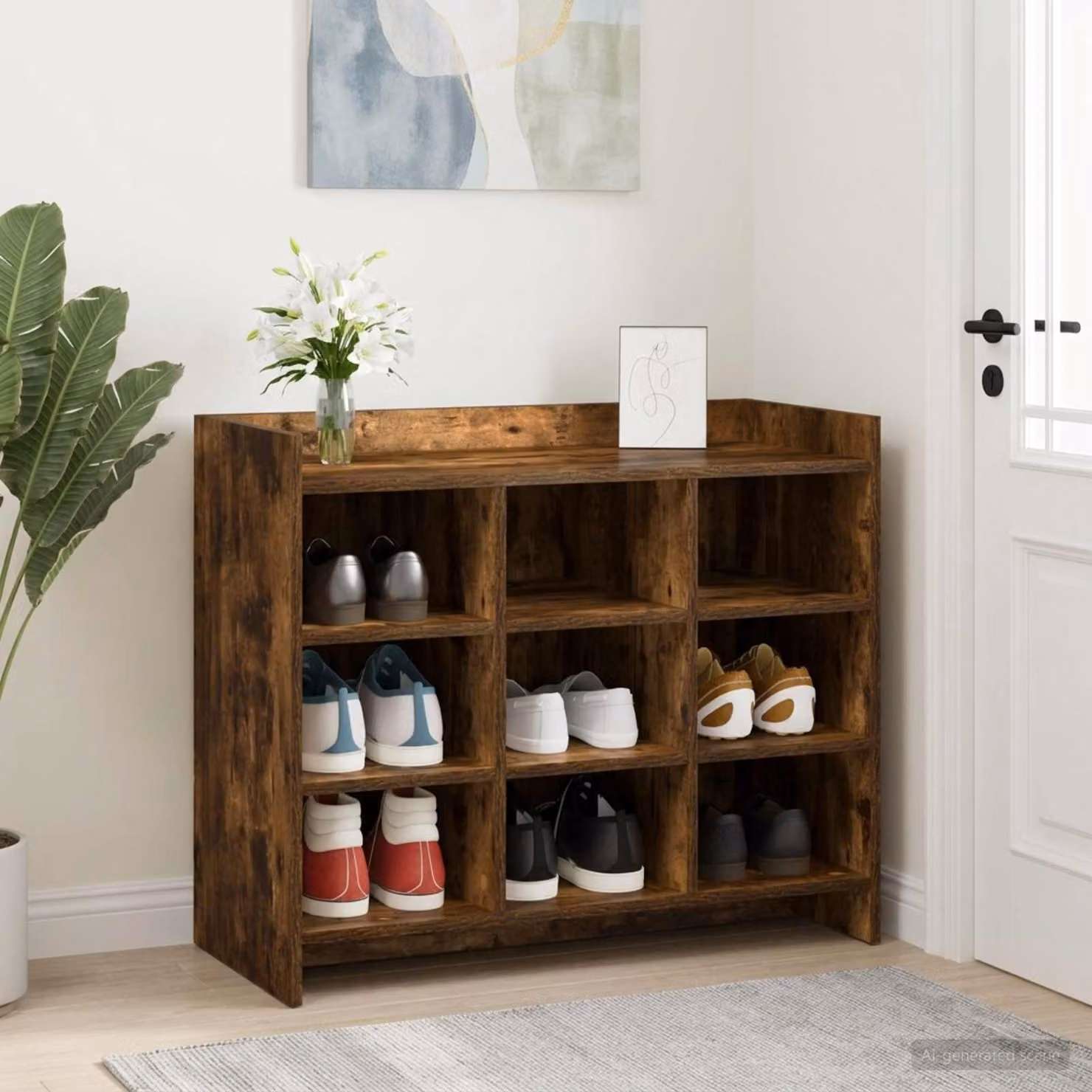 Mobile porta scarpe vidaXL moderno in legno marrone L: 85 cm, P: 39,5 cm, H: 70 cm