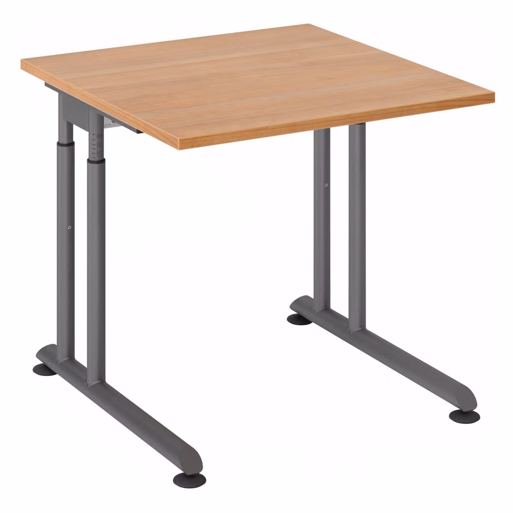 HAMMERBACHER ZS08 höhenverstellbarer Schreibtisch nussbaum quadratisch