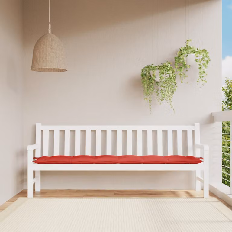 vidaXL Cuscino per Panca Rosso in Tessuto Oxford Idrorepellente e Traspirante L: 200 cm, P: 50 cm, H: 7 cm