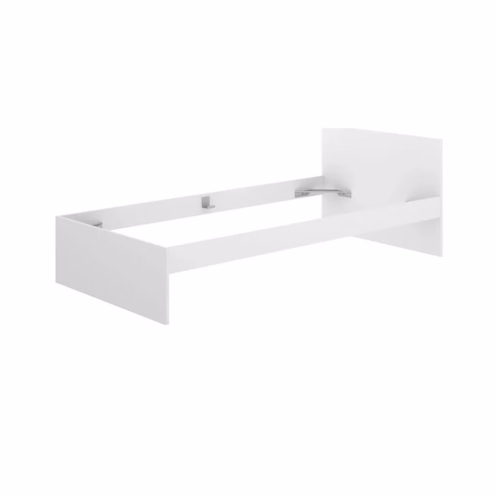 Letto singolo DMORA moderno in bianco, L/P/H: 90 x 190 x 67 cm – 2