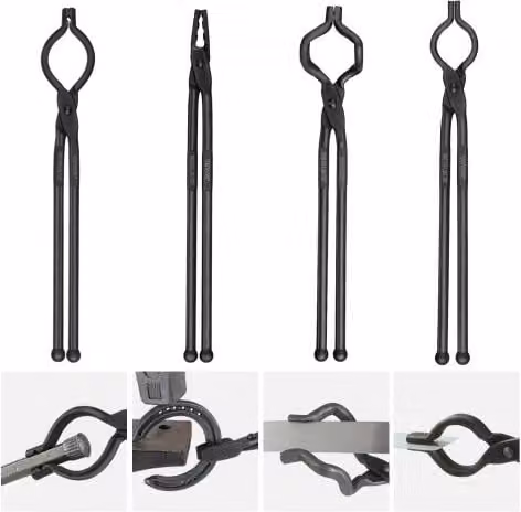 Set di 4 pinze da fabbro VEVOR in acciaio al carbonio nero, manico lungo, lunghezza: 46,5 cm