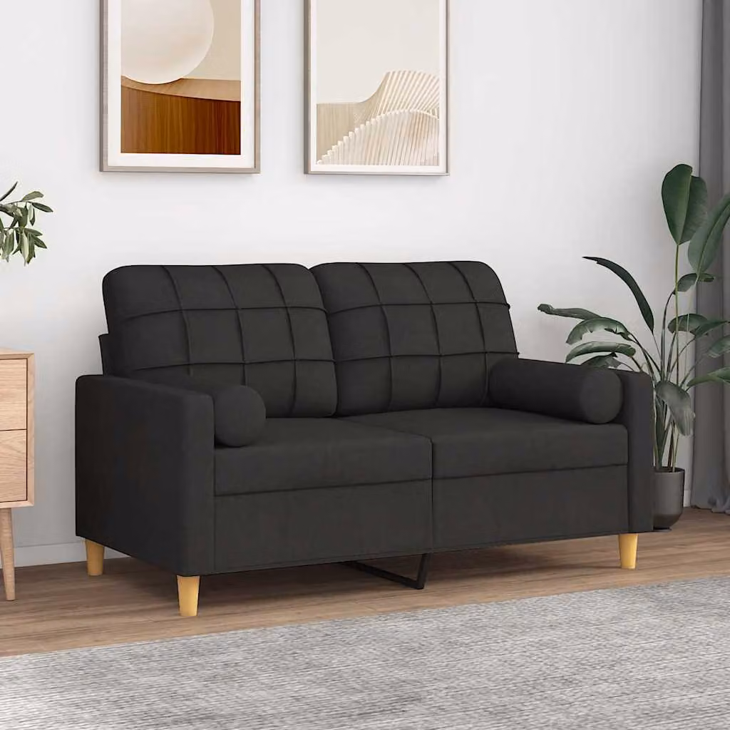 vidaXL Divano a 2 Posti Moderno in Tessuto con Cuscini e Rivestimenti Rimovibili L: 138 cm, P: 80 cm, H: 77 cm