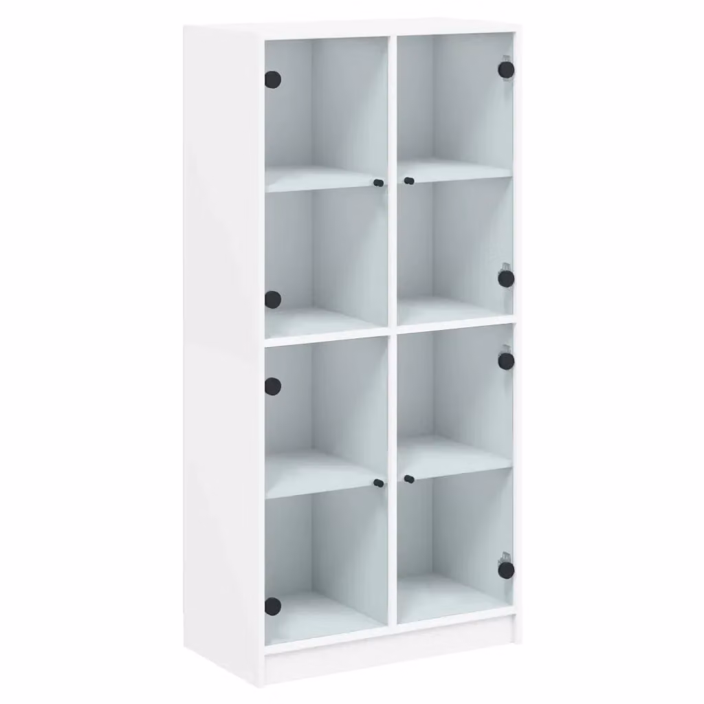 vidaXL Credenza Moderna Bianca con Ante a Battente in Legno e MDF L: 68 cm, P: 37 cm, H: 142 cm – 2