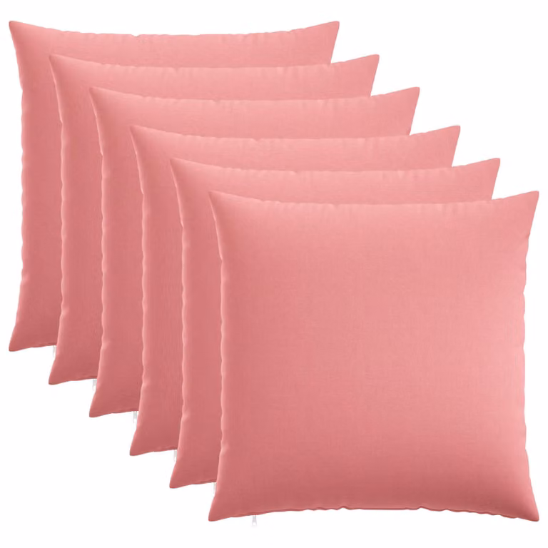 Set di 6 federe vidaXL HEERLEN rosa in tessuto poliestere, L 80 x L 80 cm