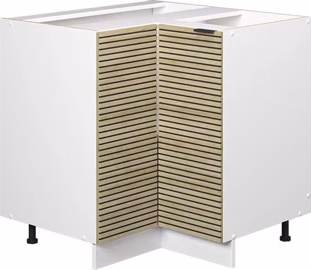 Mobile ad angolo cucina Fame-Line Pannello in quercia/Bianco 80.5 cm senza piano di lavoro Vicco