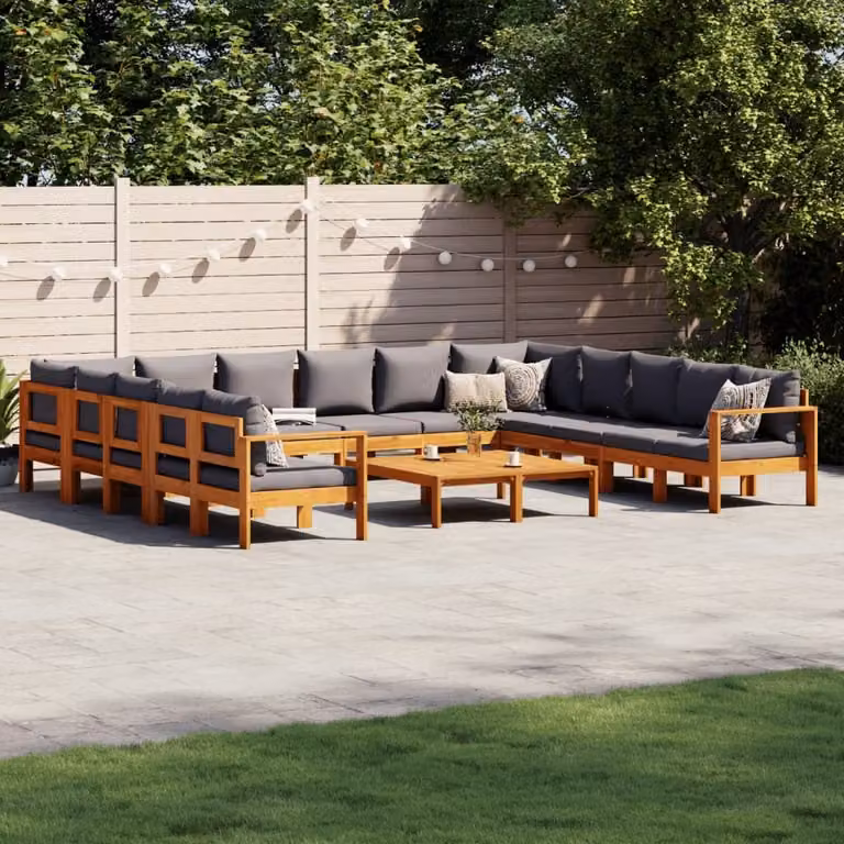 Maison Exclusive - Set Divani da Giardino 10pz con Cuscini Legno Massello Acacia