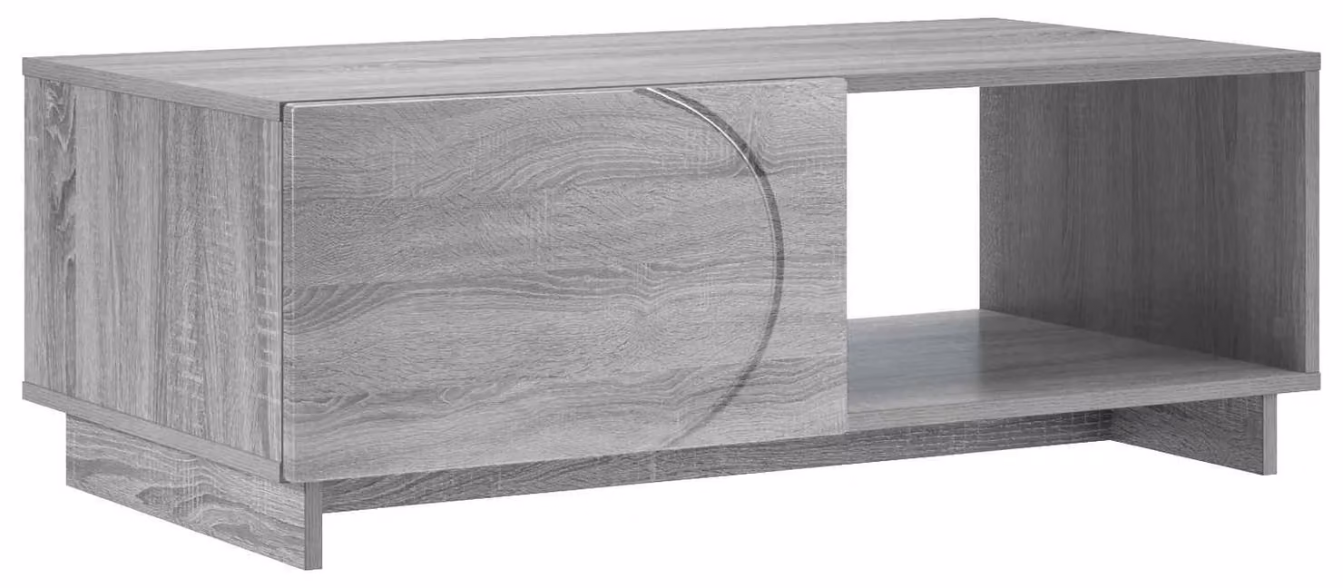 Tavolino da caffè Sonoma grigio, dimensioni 95 x 50,5 x 35 cm, realizzato in legno composito