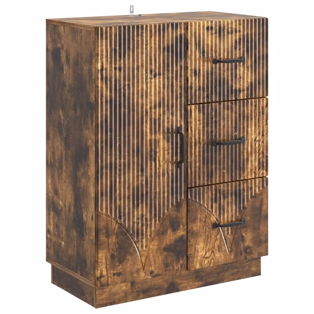 Credenza Buffet Moderno in Legno Rovere Fumo Marrone L: 66 cm, P: 34,5 cm, H: 87 cm – 2