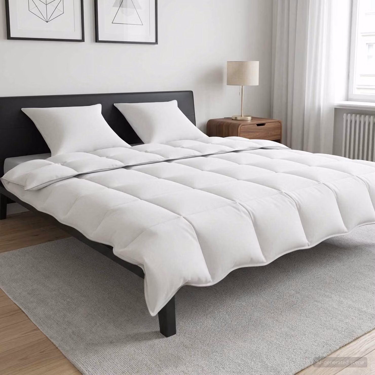 Piumone bianco vidaXL in fibra di bambù traspirante L 220 x P 260 cm