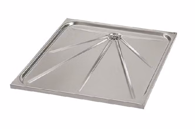 Sanela Docce in acciaio inox - Piatto doccia in acciaio inox 700x700 mm, antiscivolo SLSN 06