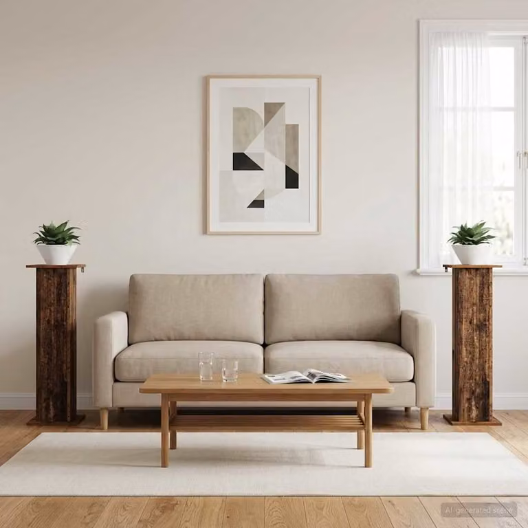 Set di 2 supporti per piante vidaXL in legno color marrone, L/P/H: 30,5 x 30 x 100,5 cm