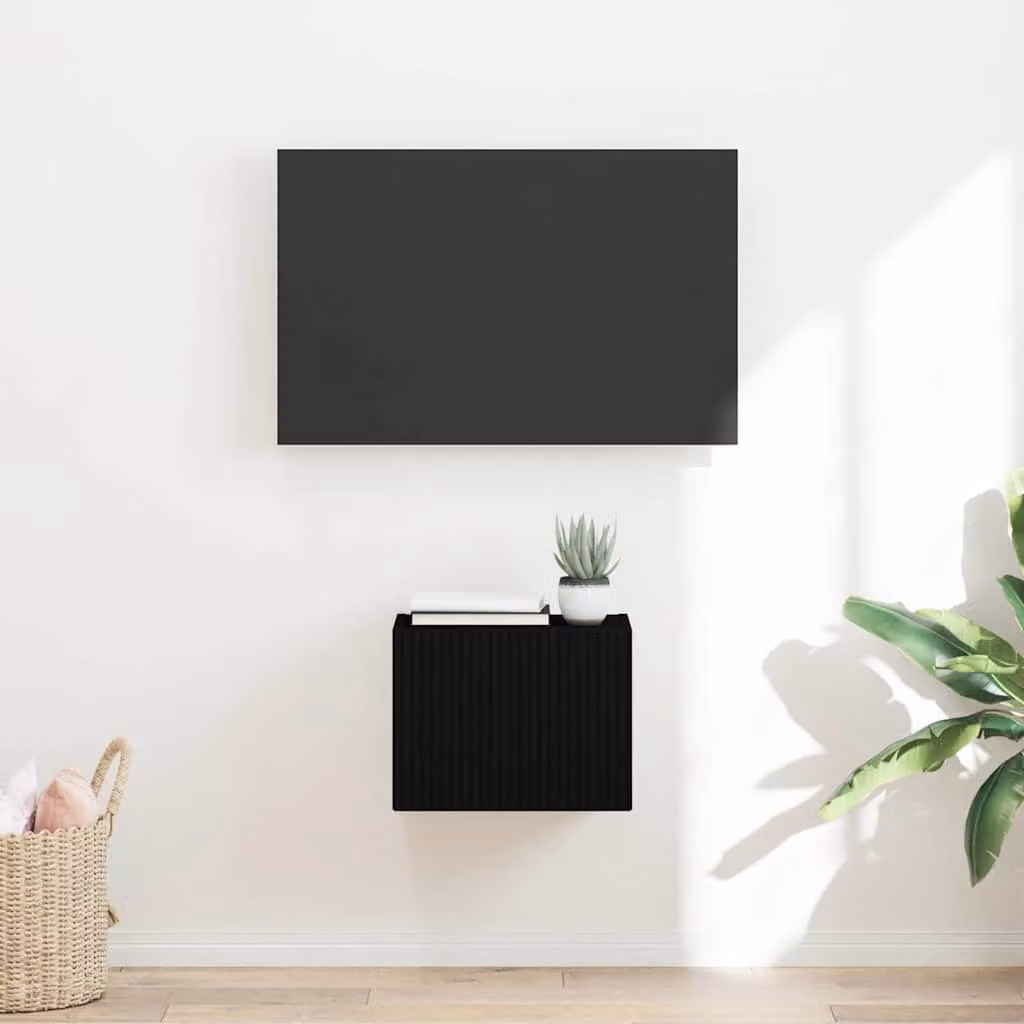 Mobile TV da parete vidaXL moderno in legno MDF nero L: 39 cm, P: 31 cm, H: 29,5 cm